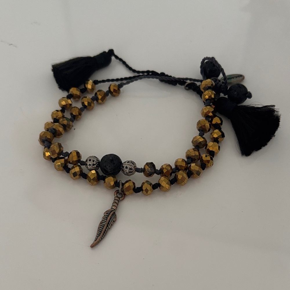 Gold Beaded Stackable Bracelet Set - Adjustable S… - image 2